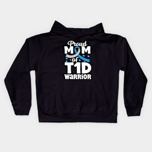 Proud T1D mom her fight is my fight Type1 Diabetes Awareness Kids Hoodie